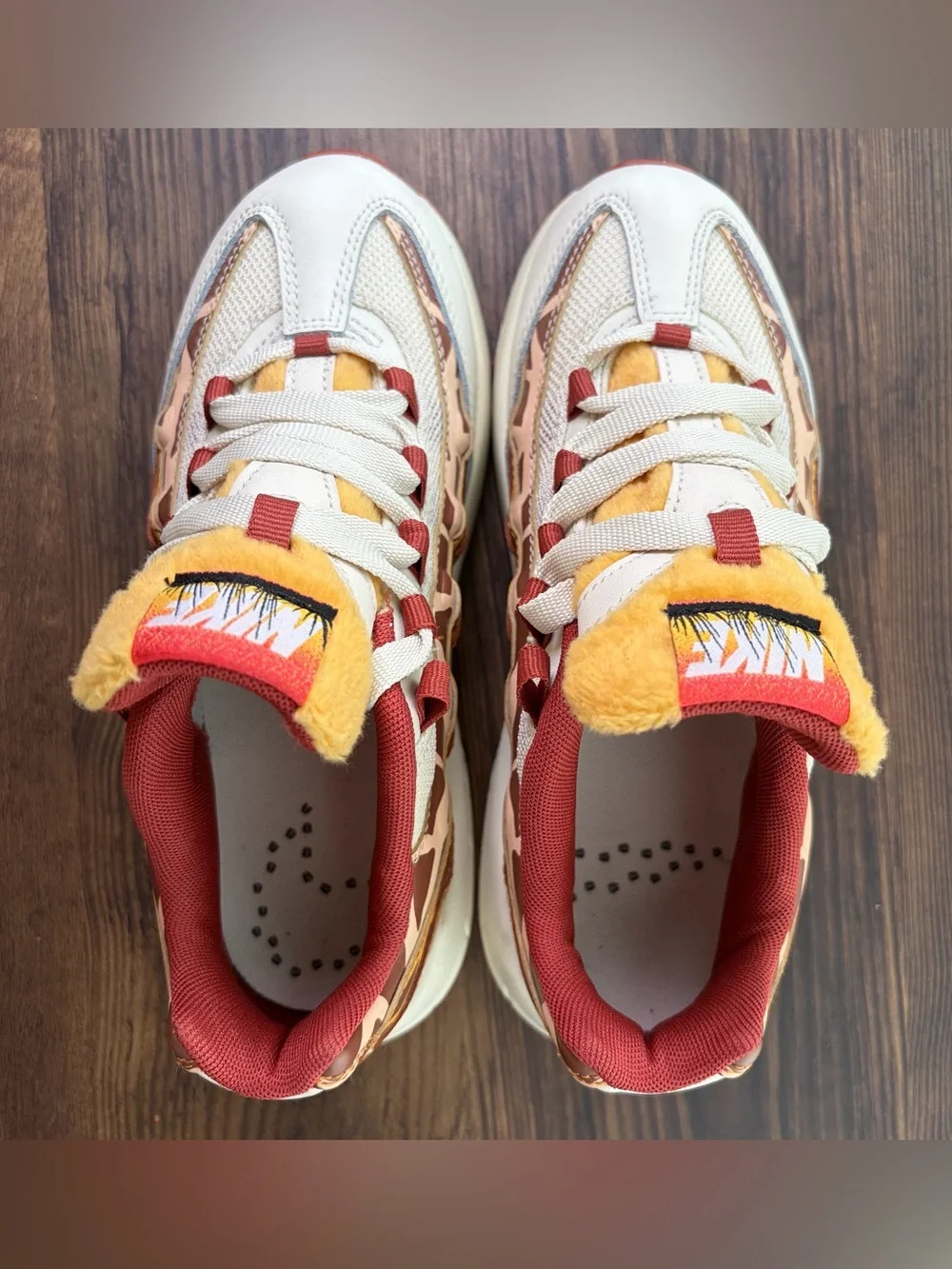 Nike Air Max 95 Safari Giraffe Print Faux Fur Sneakers Kids US 2.5Y